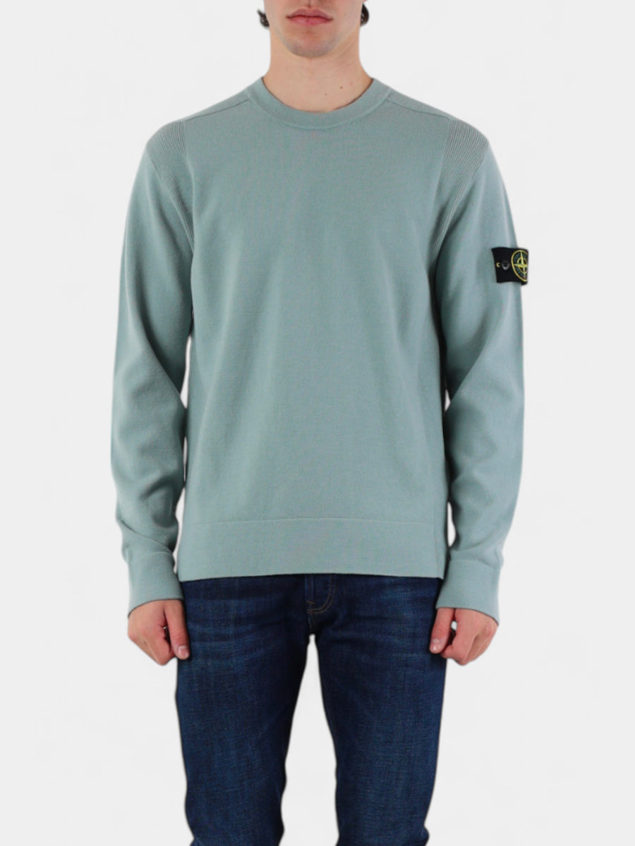 Stone Island Sweater in Virgin Wool Grey Made in Bulgaria