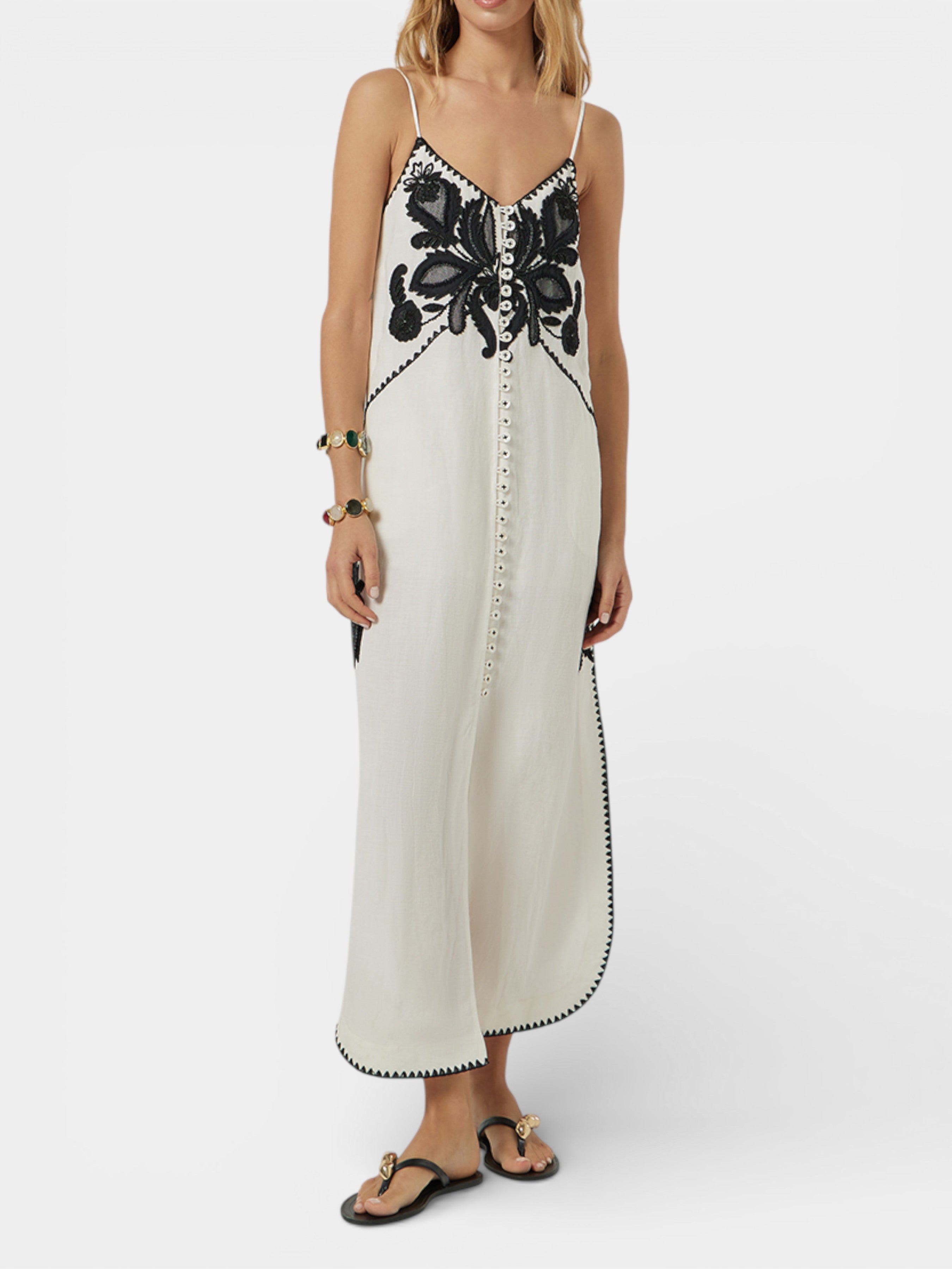 SCARLETT POPPIES VESTITO HALAYNA DRESS VANILLAWITHBLAC BALU.CH