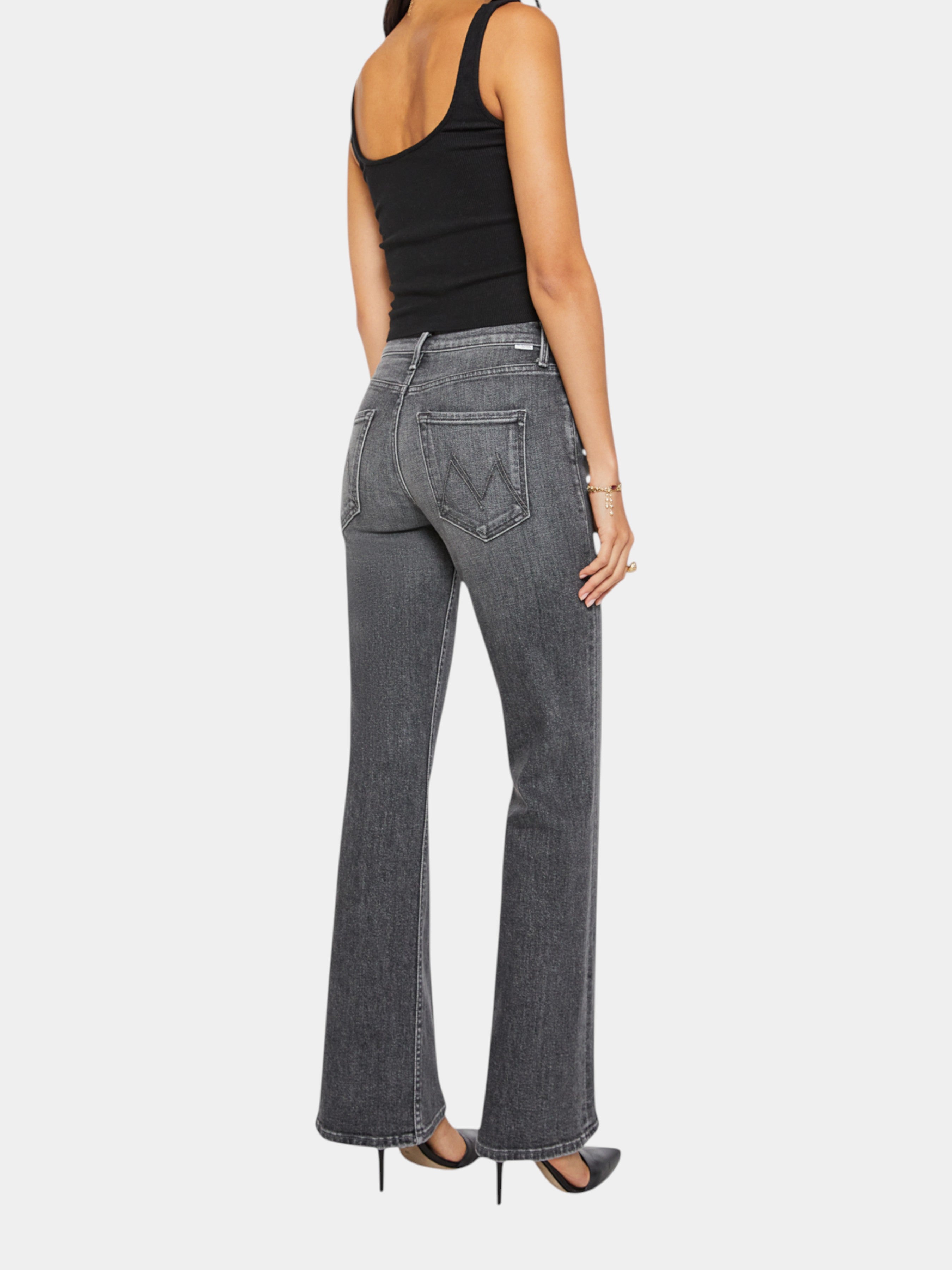 Mother Jeans The Bookie Sneak bootcut grigi