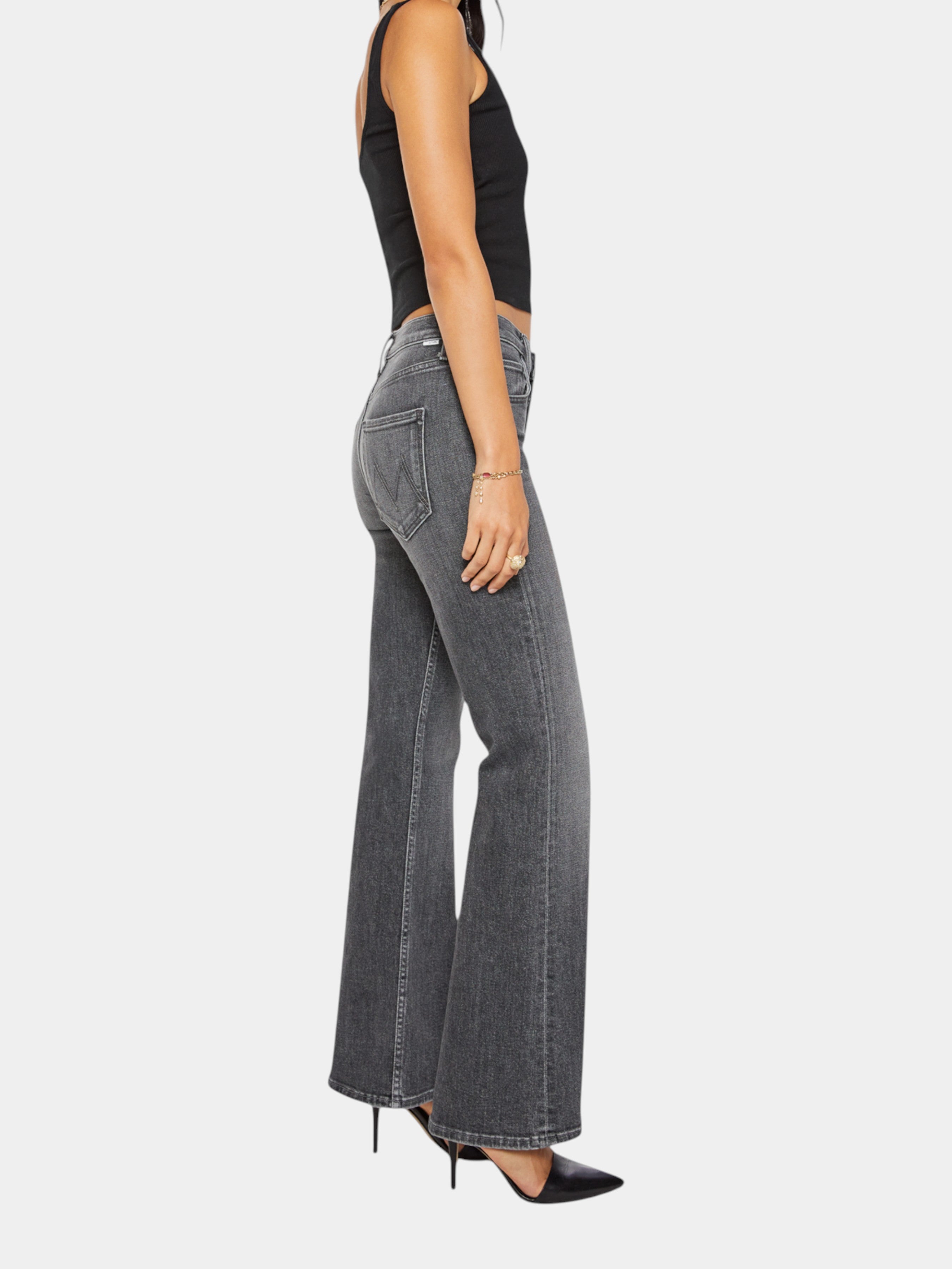 Mother Jeans The Bookie Sneak bootcut grigi