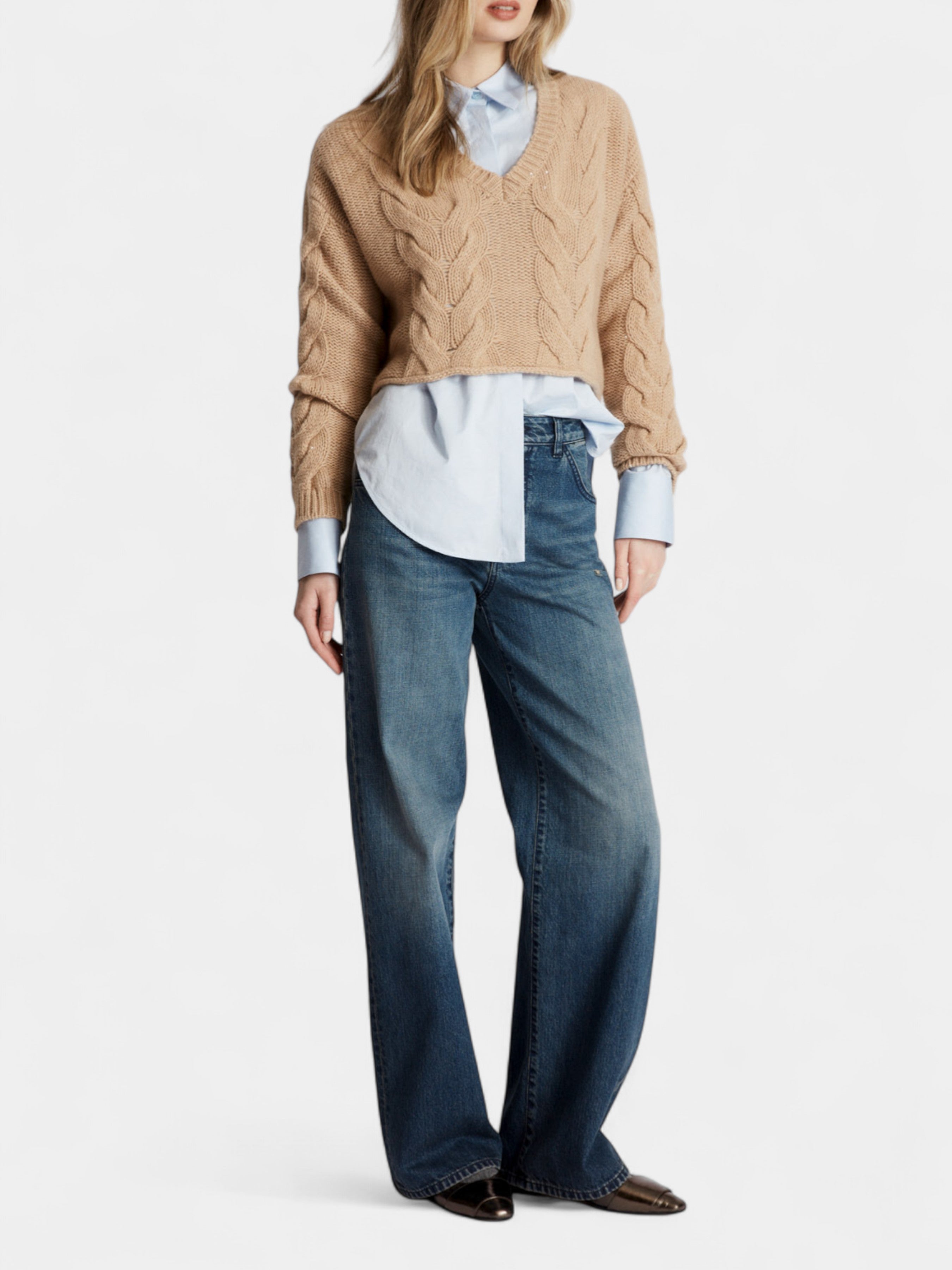 LORENA ANTONIAZZI MAGLIA SCOLLO A V 127VM12A2472 236 BALU.CH