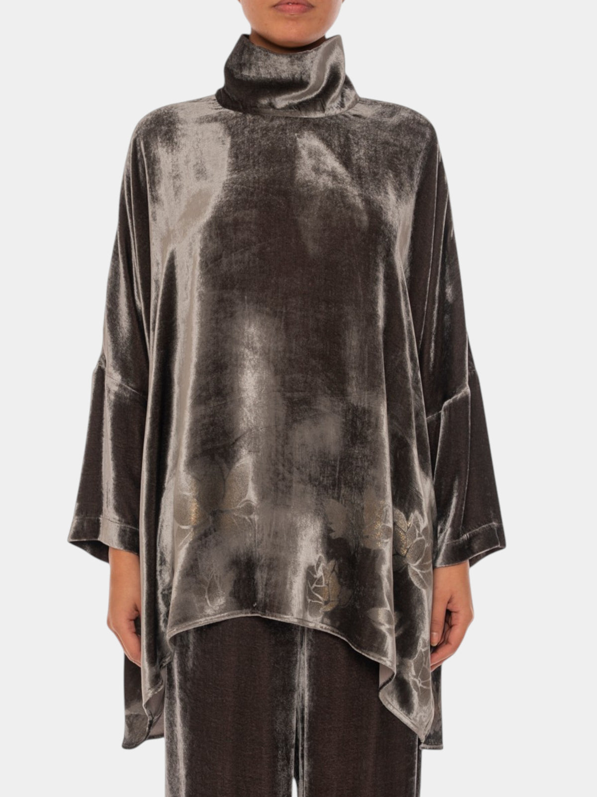 Gentry Portofino Tunica oversize in velluto di viscosa e seta