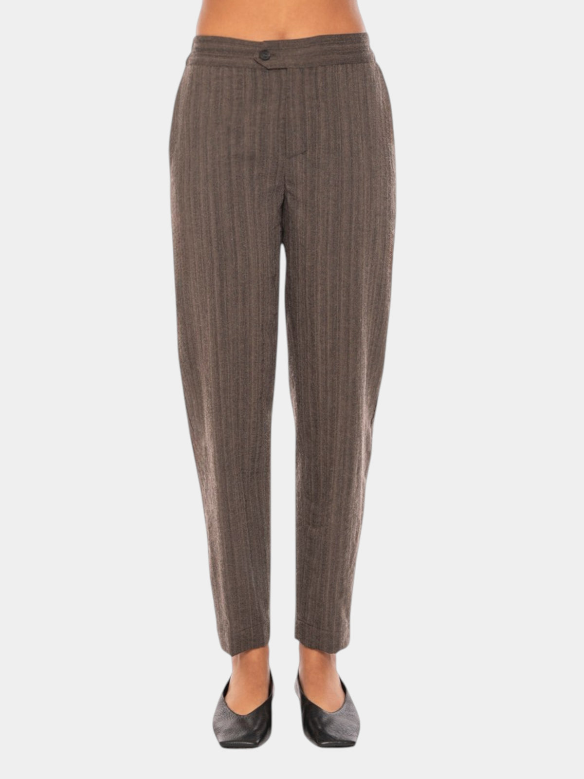 Gentry Portofino Pantalone slim gessato tortora