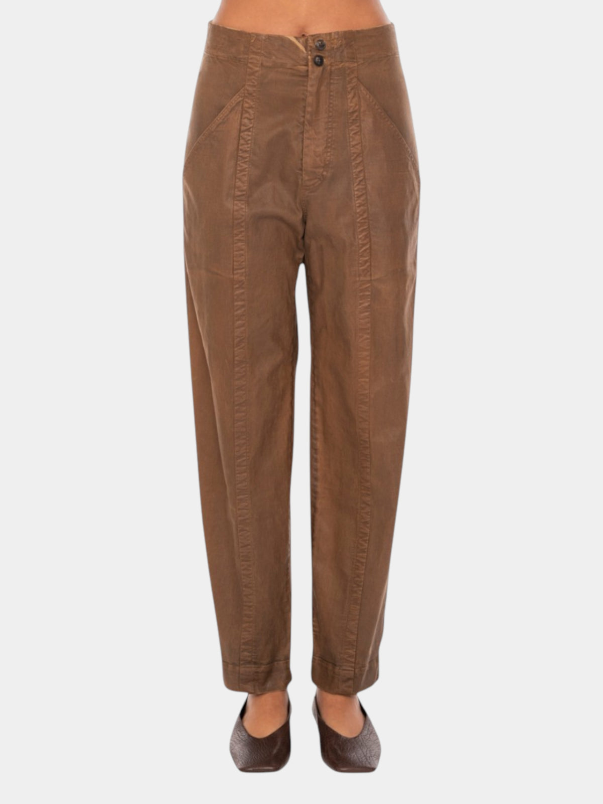 Gentry Portofino Pantalone morbido effetto pelle cammello