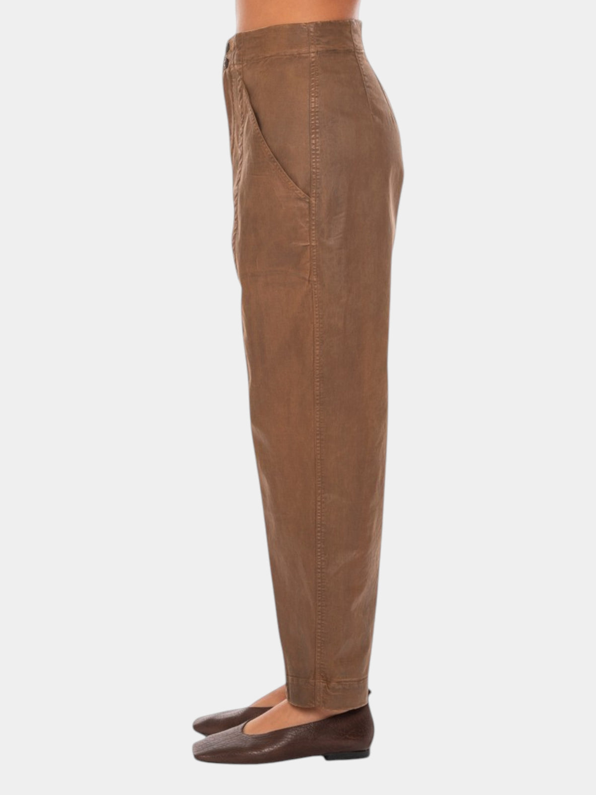 Gentry Portofino Pantalone morbido effetto pelle cammello