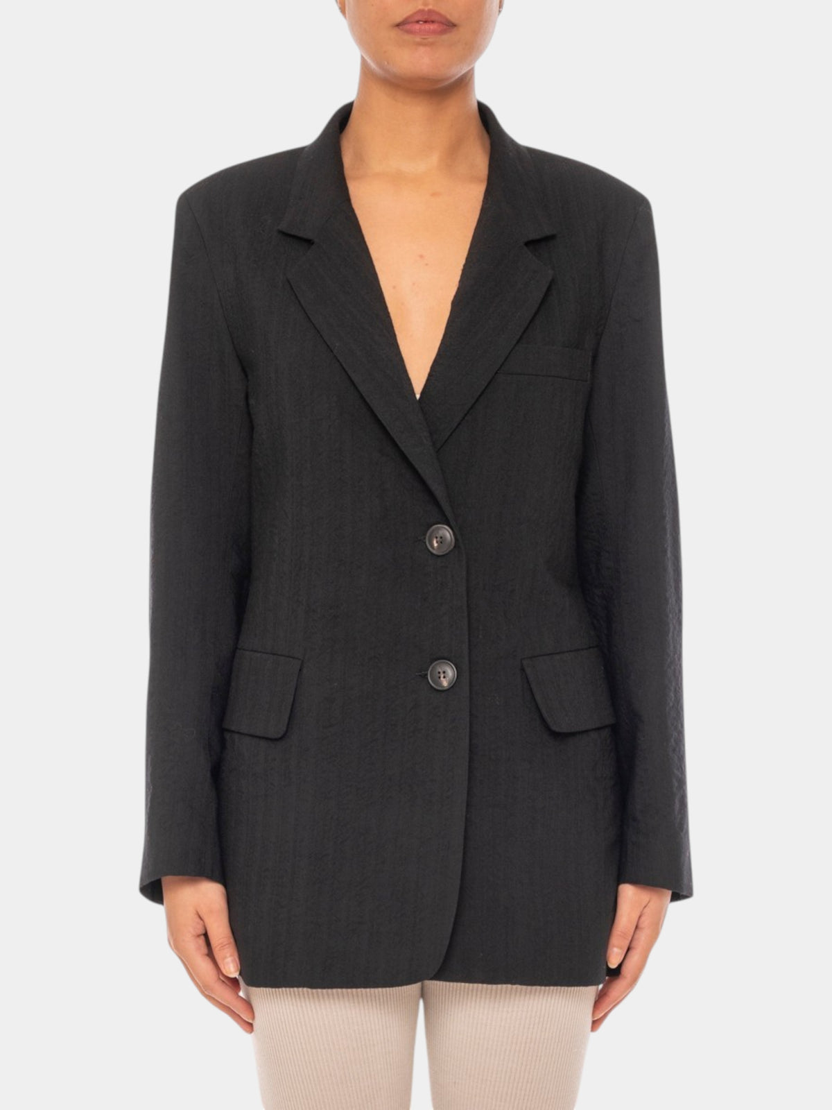 Gentry Portofino Giacca boyfriend gessata tortora