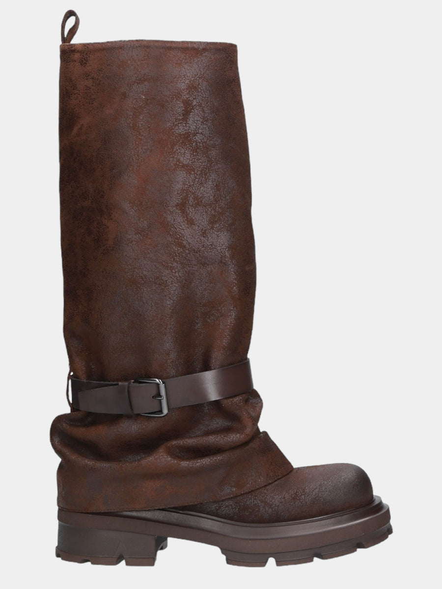 Elena Iachi E4003 Ankle Boots in Brown Leather Made in Italy