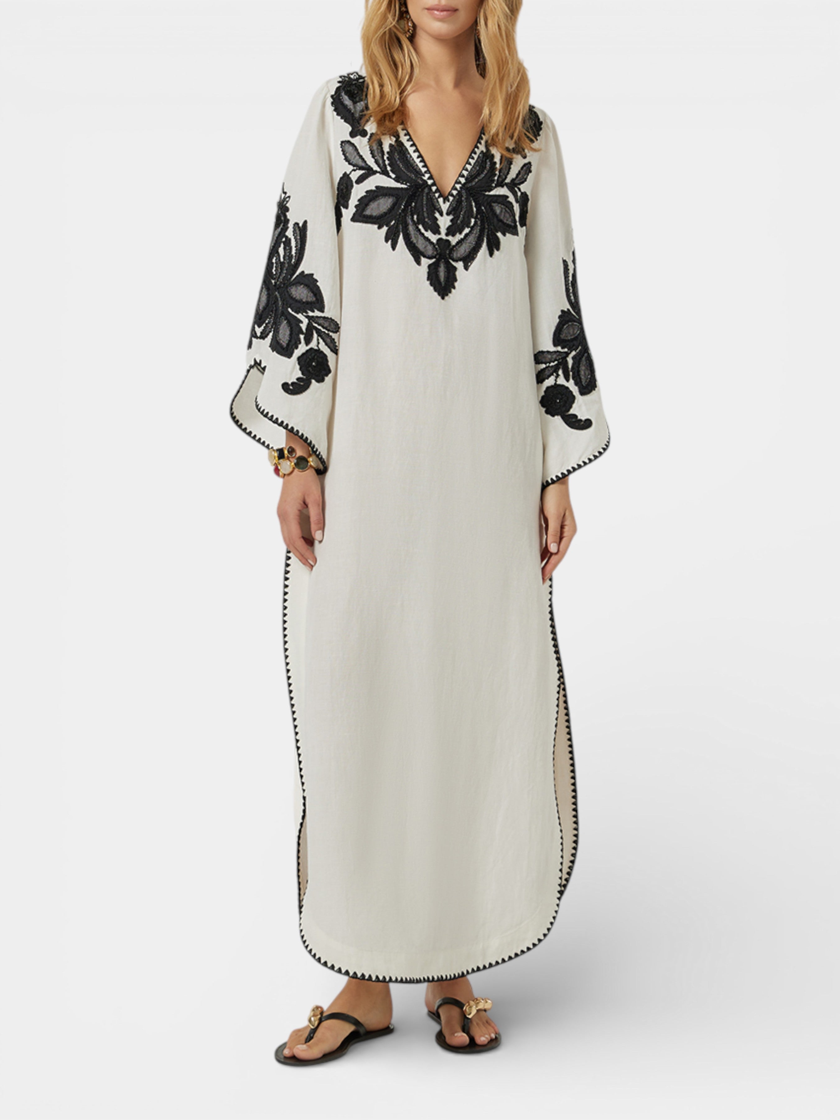 SCARLETT POPPIES KAFTANO HADIYA KAFTAN VANILLAWITHBLAC BALU.CH